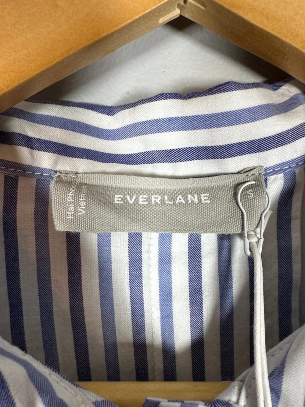 Everlane Cropped Striped Cotton Button Down The Woven PJ Top NWT Small - Picture 8 of 13